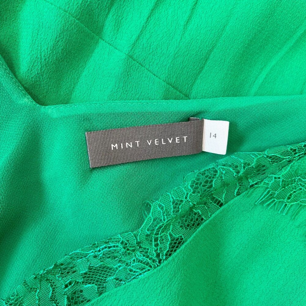 NWOT Mint Velvet Green lace Sleeveless V-neck Midi Dress US 10 UK 14 - Picture 9 of 14